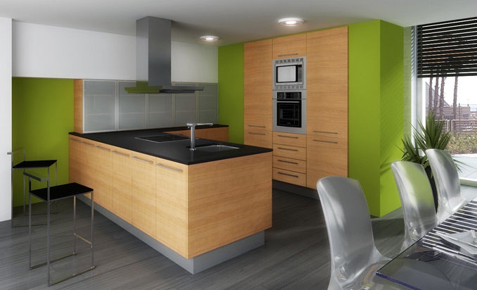 Cocinas en color verde