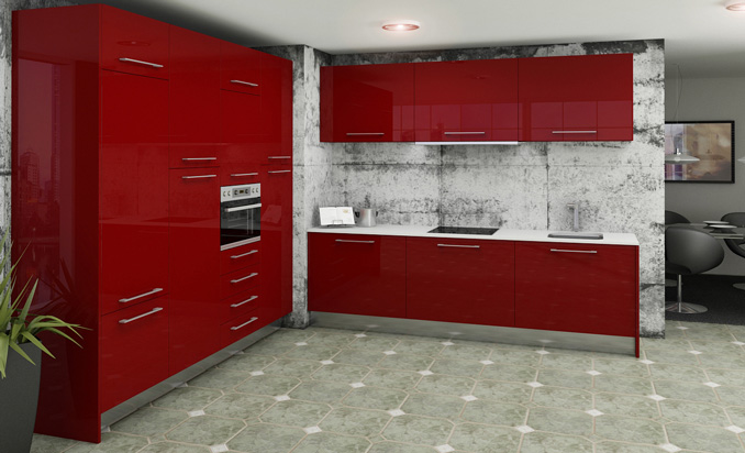 El color rojo en tus muebles de cocina Cocinas con Muebles Rojos 2 - Cocinas.com