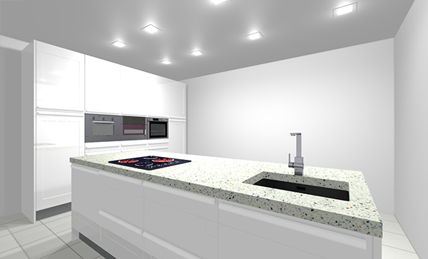 Cocina con puerta Monaco blanco Brillo de Cocinas.com.