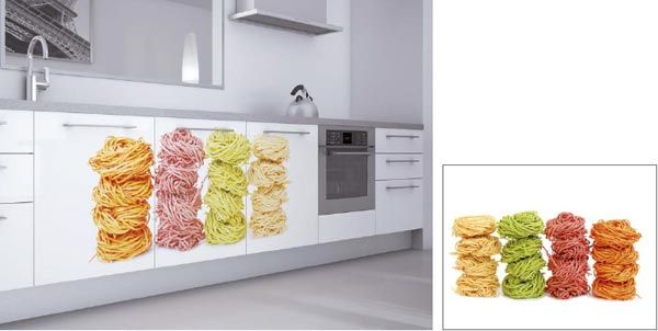 Ejemplo de puertas decoradas con pasta