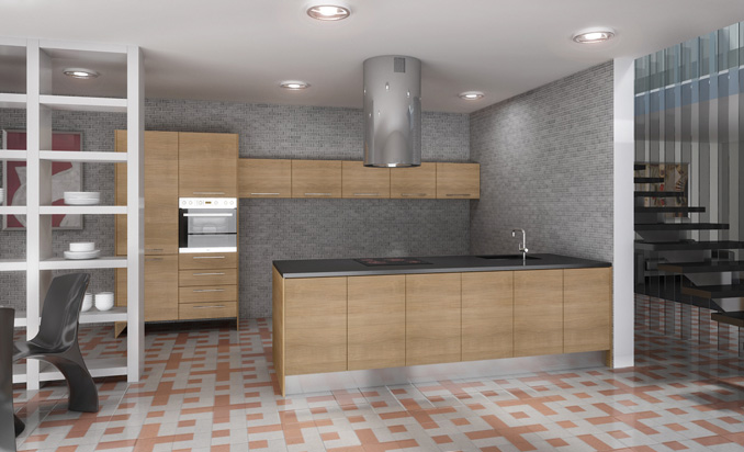Muebles de cocina con acabados en madera Muebles de cocina con acabados en madera